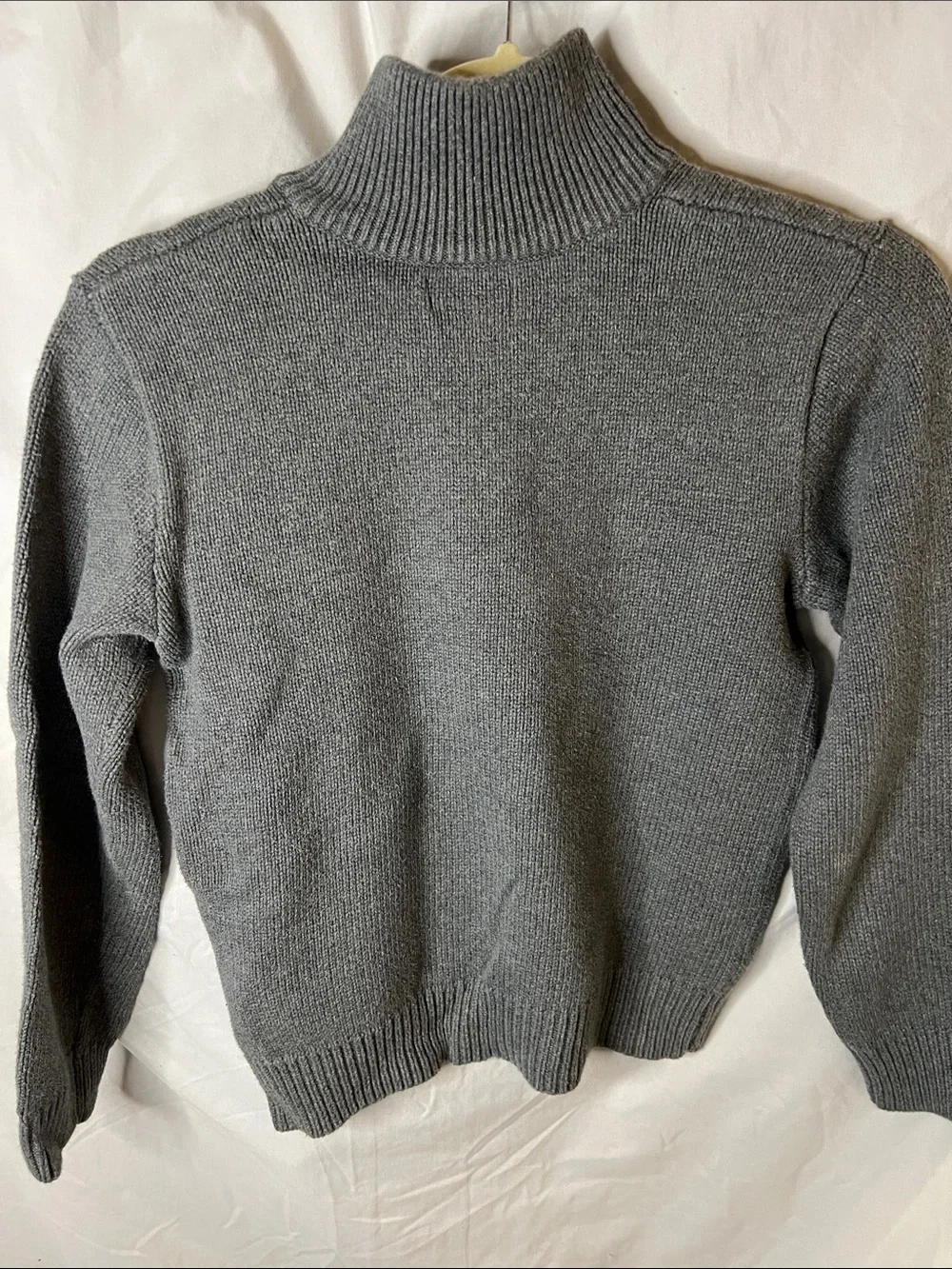Ralph Lauren Gray Half-Zip Mock Neck Sweater with Polo Logo Size M (8-10)